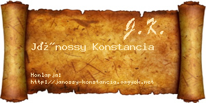 Jánossy Konstancia névjegykártya